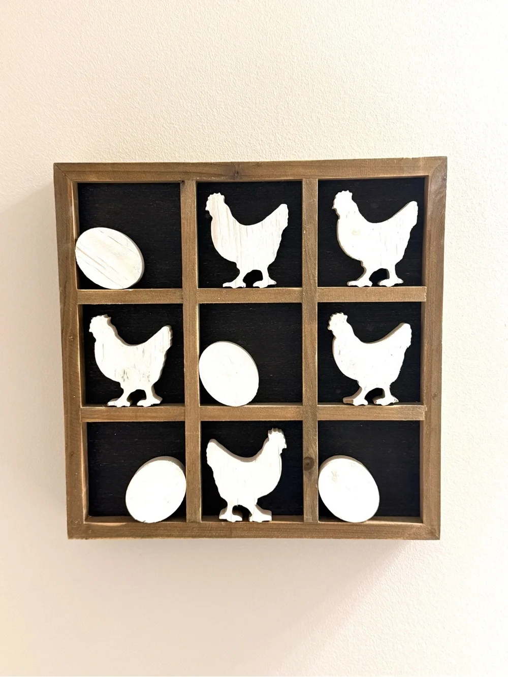 Rustic White Chicken & Egg Kitchen Wall Decor - Home Wall Art